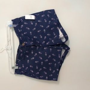 NWT Gap Navy Pineapple Shorts Size 8